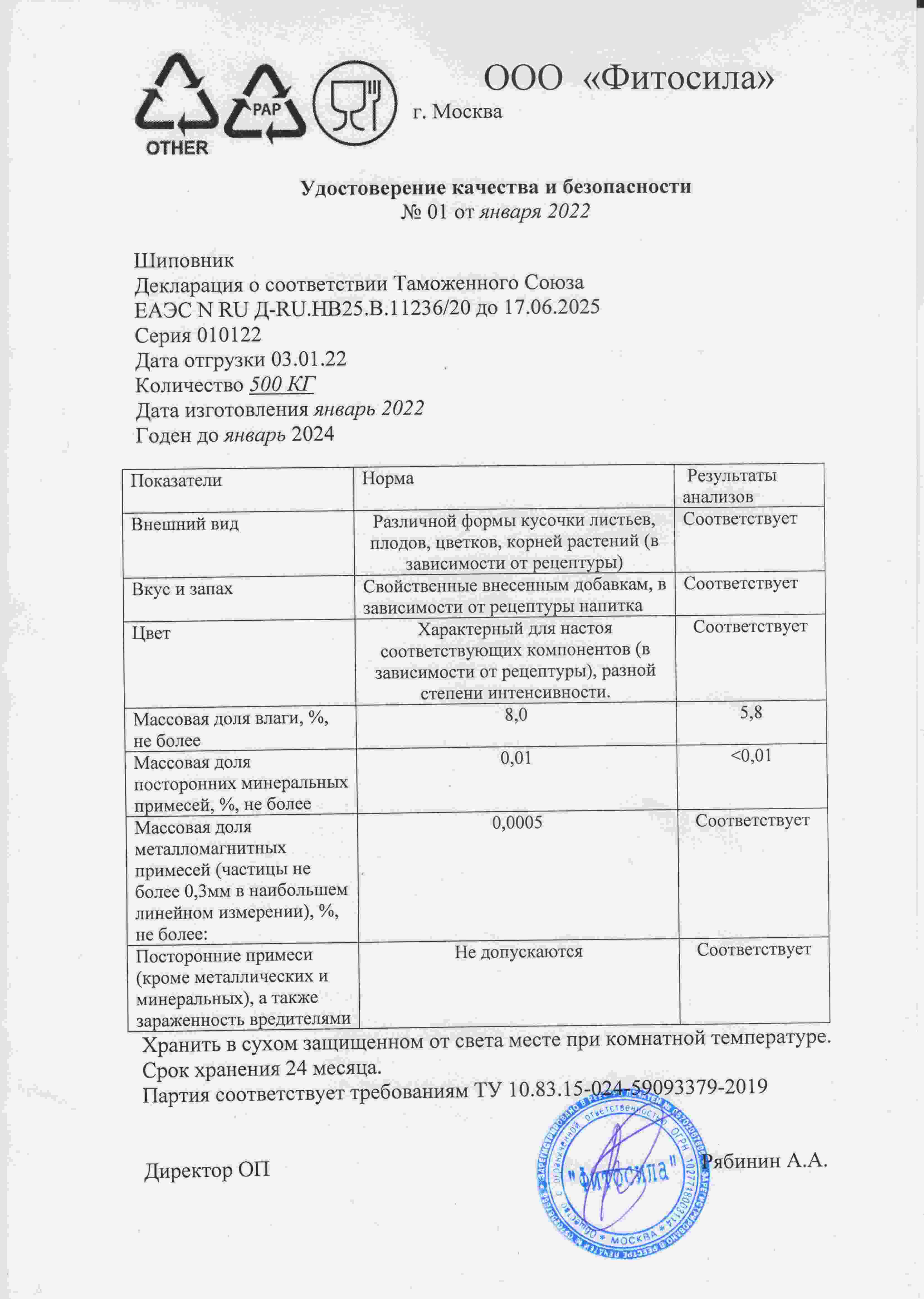 Паспорт №010122